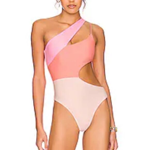 Tularosa Kabella One Piece in Pink Canyon swimsuit bathing suit Revolve M
